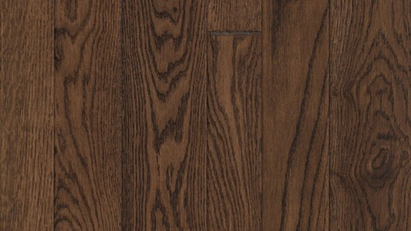 Close-up of dark espresso oak hardwood flooring