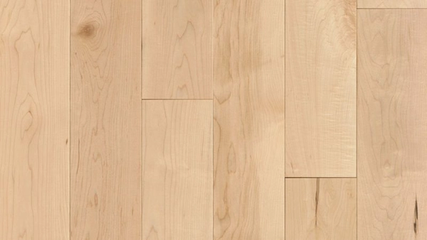 Close-up of light maple hardwood floor planks
