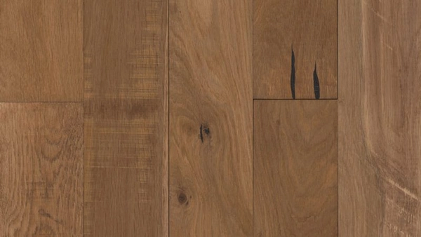 Close-up of medium-toned oak wood planks